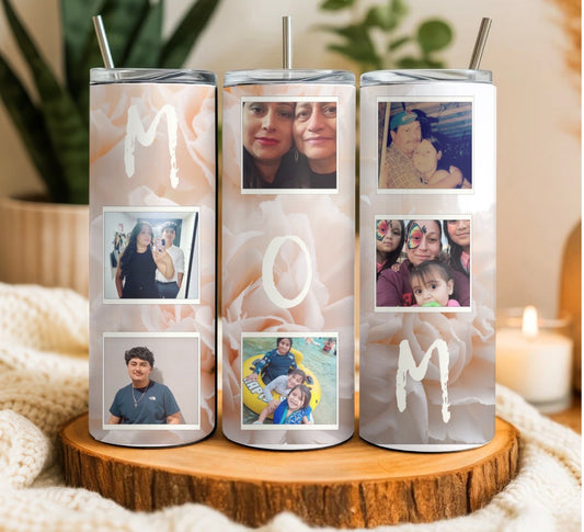 White Floral Mom custom tumbler 20oz Mother’s Day